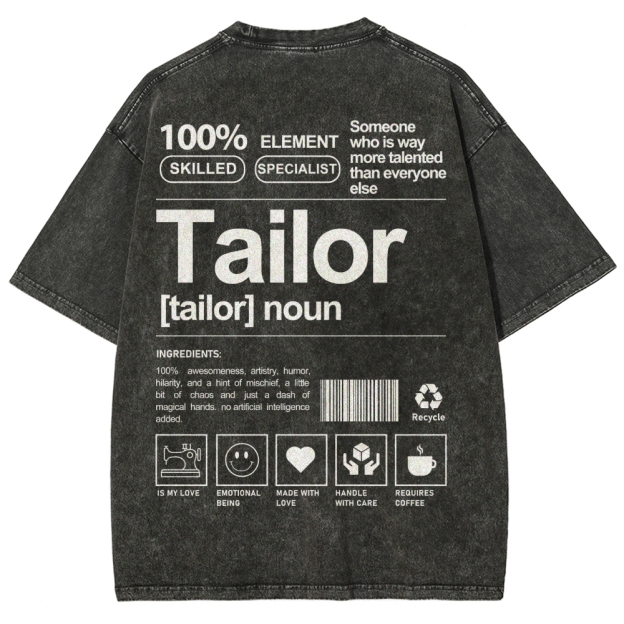 Tailor Unisex Fit Washed T-Shirt Customscool