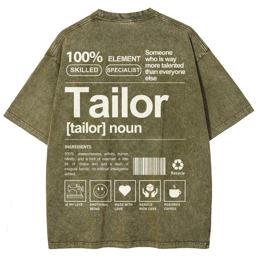 Tailor Unisex Fit Washed T-Shirt Customscool