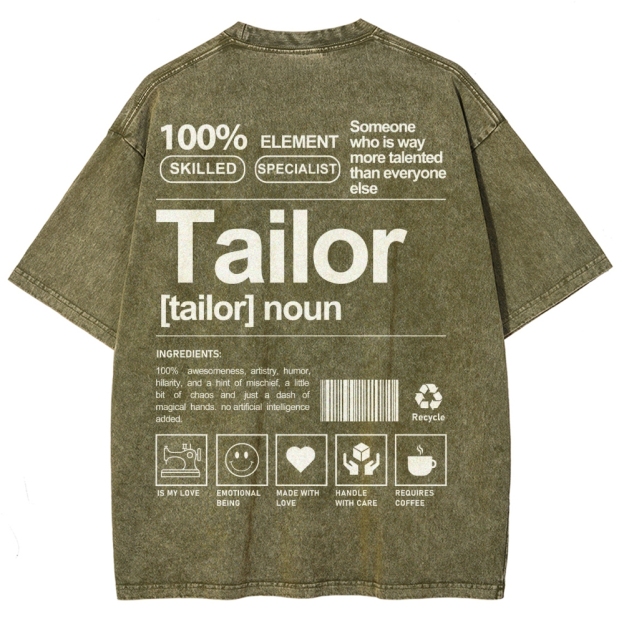 Tailor Unisex Fit Washed T-Shirt Customscool