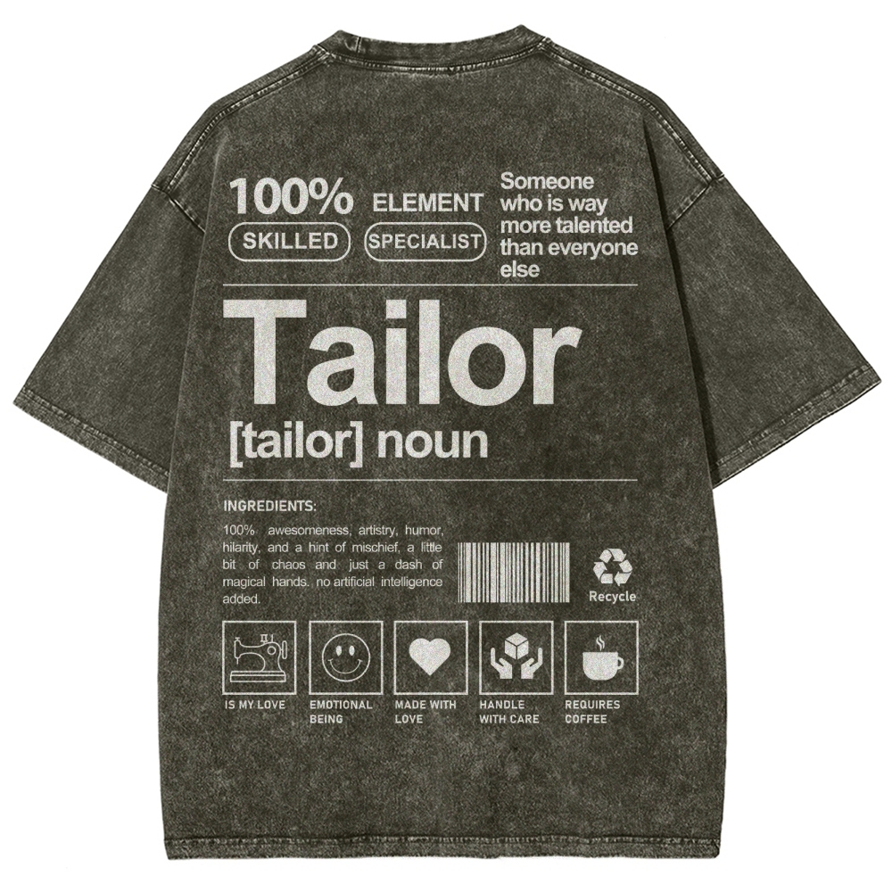 Tailor Unisex Fit Washed T-Shirt Customscool