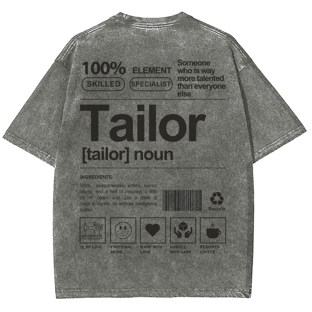 Tailor Unisex Fit Washed T-Shirt Customscool