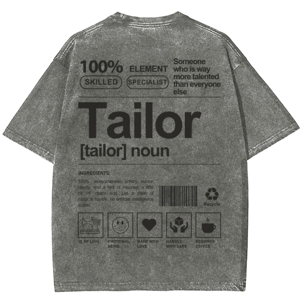 Tailor Unisex Fit Washed T-Shirt Customscool
