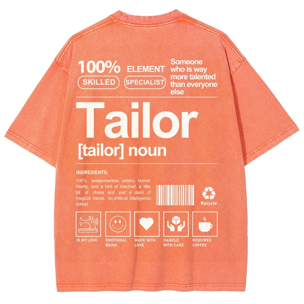 Tailor Unisex Fit Washed T-Shirt Customscool