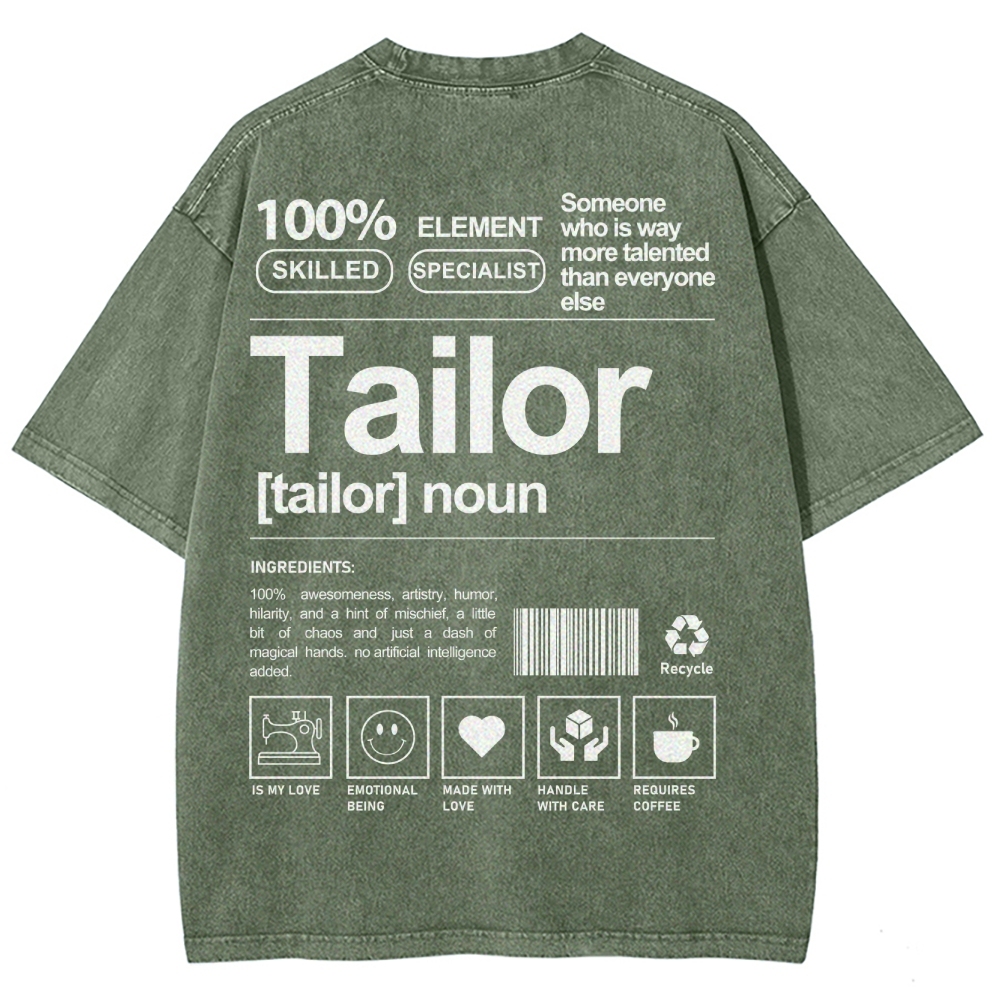 Tailor Unisex Fit Washed T-Shirt Customscool