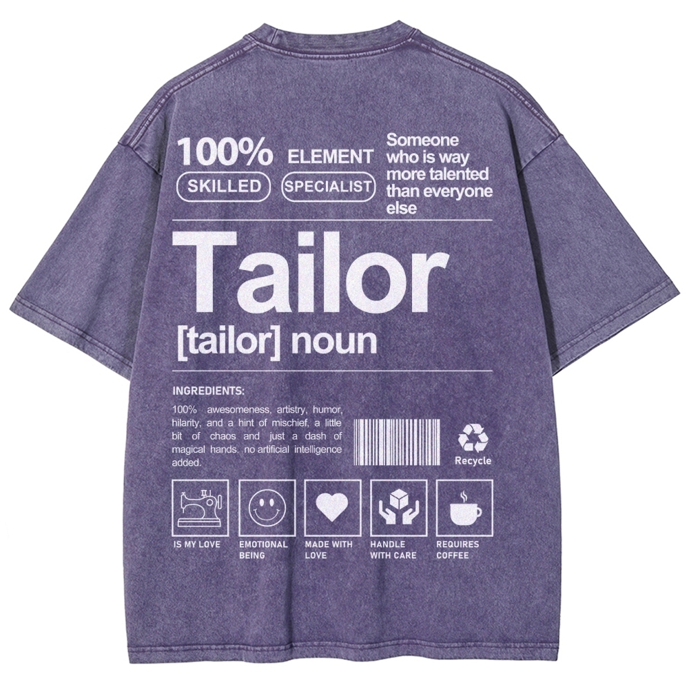 Tailor Unisex Fit Washed T-Shirt Customscool