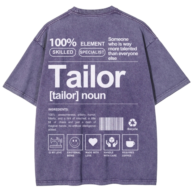 Tailor Unisex Fit Washed T-Shirt Customscool