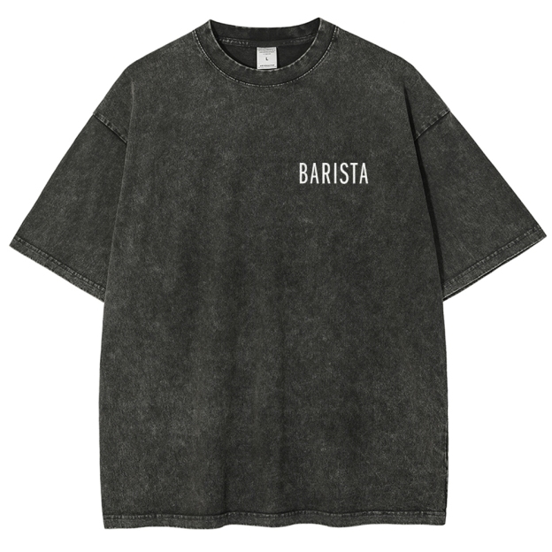 Barista Addcustom QR Code Unisex Fit Washed T-Shirt