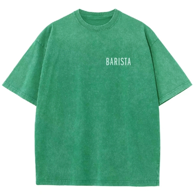 Barista Addcustom QR Code Unisex Fit Washed T-Shirt