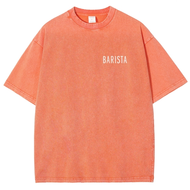 Barista Addcustom QR Code Unisex Fit Washed T-Shirt