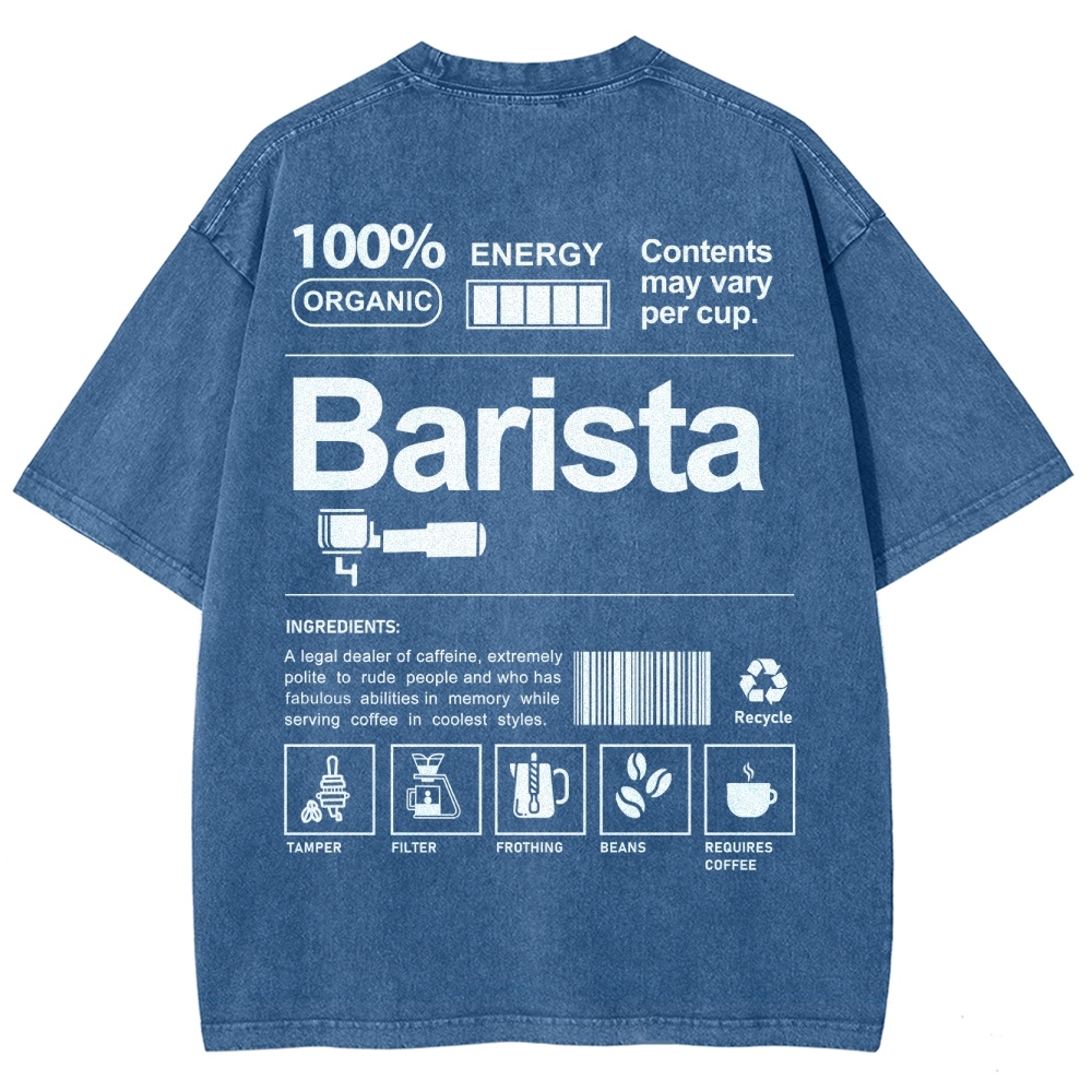 Barista Addcustom Unisex Fit Washed T-Shirt
