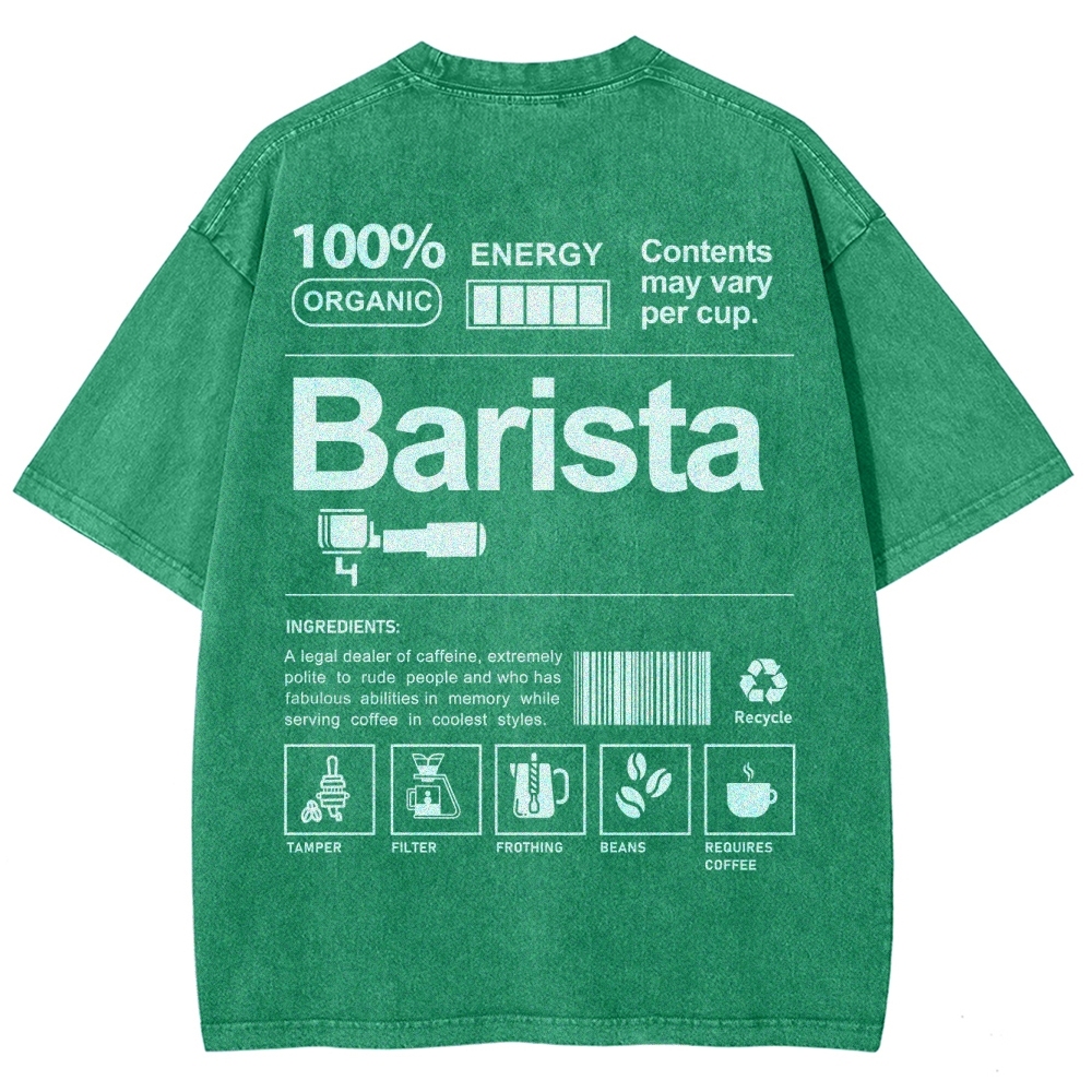 Barista Addcustom Unisex Fit Washed T-Shirt