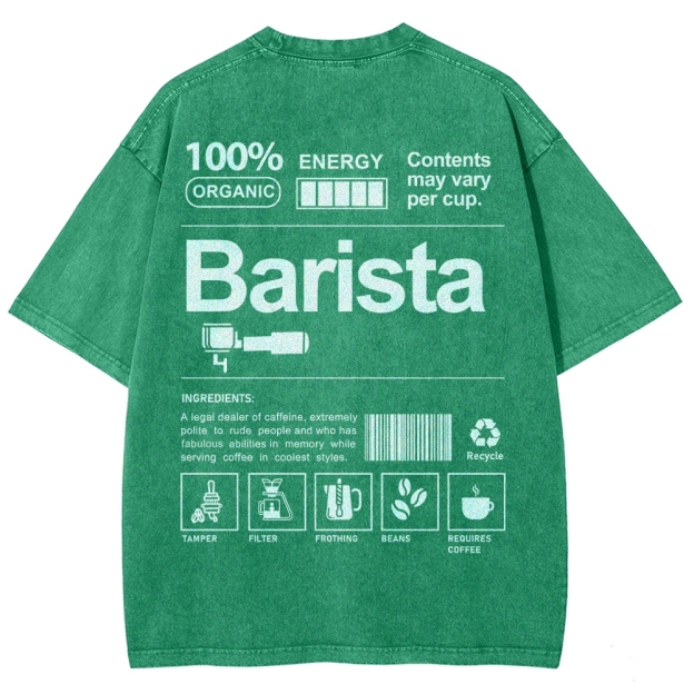 Barista Addcustom Unisex Fit Washed T-Shirt