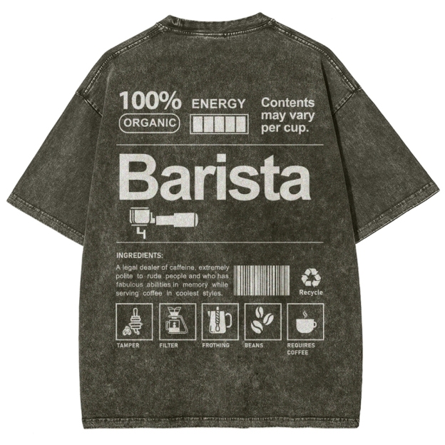 Barista Addcustom Unisex Fit Washed T-Shirt