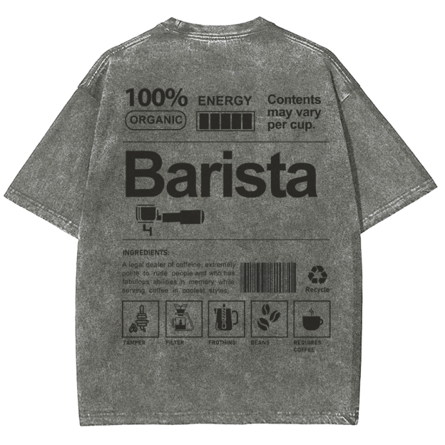 Barista Addcustom Unisex Fit Washed T-Shirt