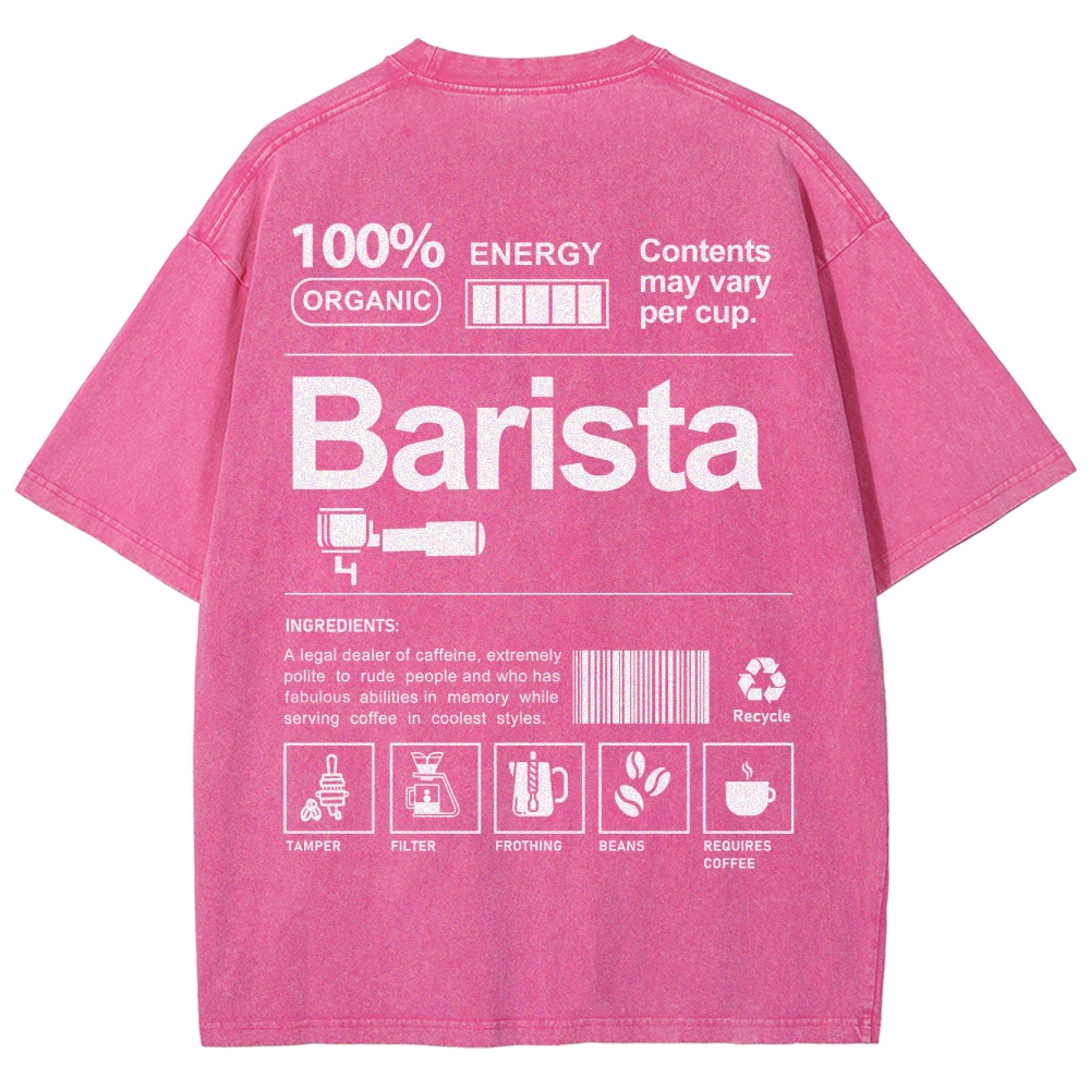 Barista Addcustom Unisex Fit Washed T-Shirt