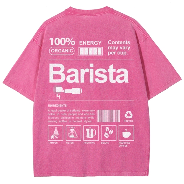 Barista Addcustom Unisex Fit Washed T-Shirt