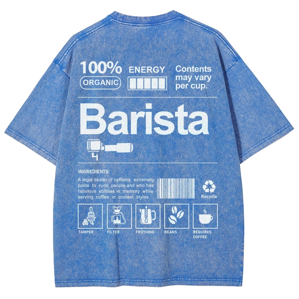 Barista Addcustom Unisex Fit Washed T-Shirt