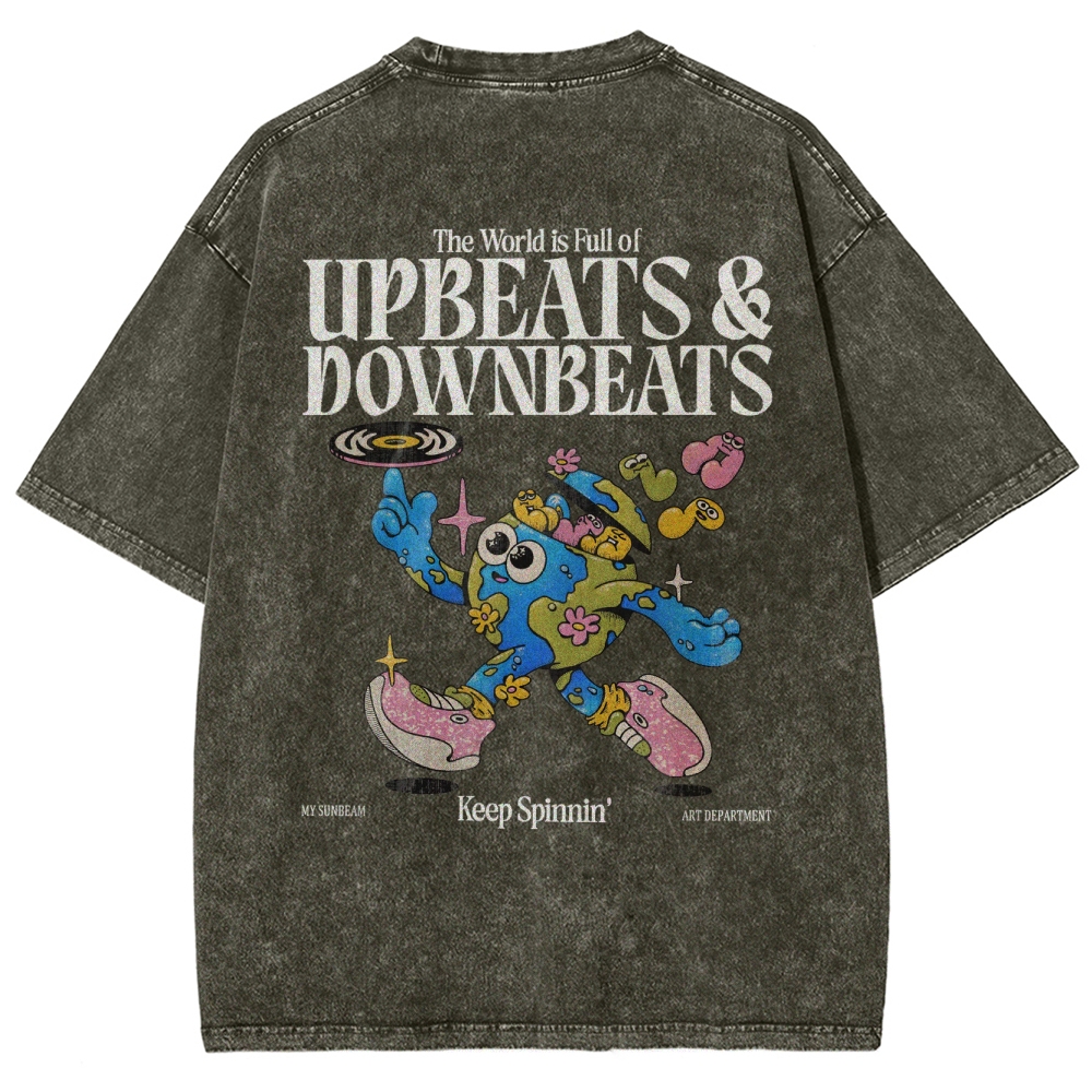 Upbeats & Downbeats Vintage Snowflake Washed T-Shirt Customscool
