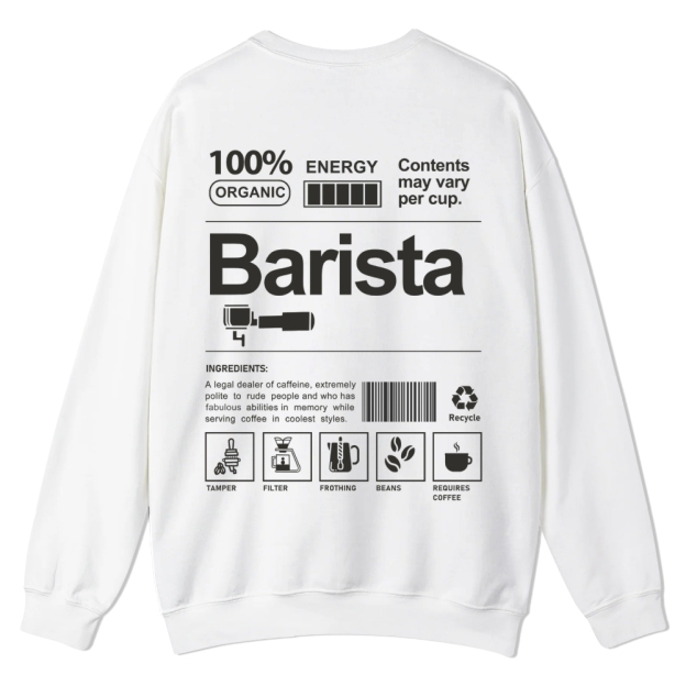 Barista Addcustom Casual Crewneck Sweatshirt