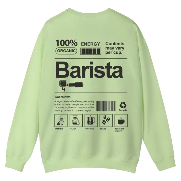 Barista Addcustom Casual Crewneck Sweatshirt