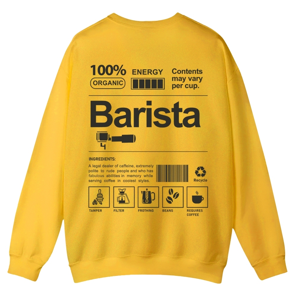 Barista Addcustom Casual Crewneck Sweatshirt
