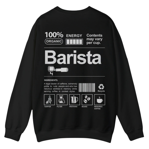 Barista Addcustom Casual Crewneck Sweatshirt