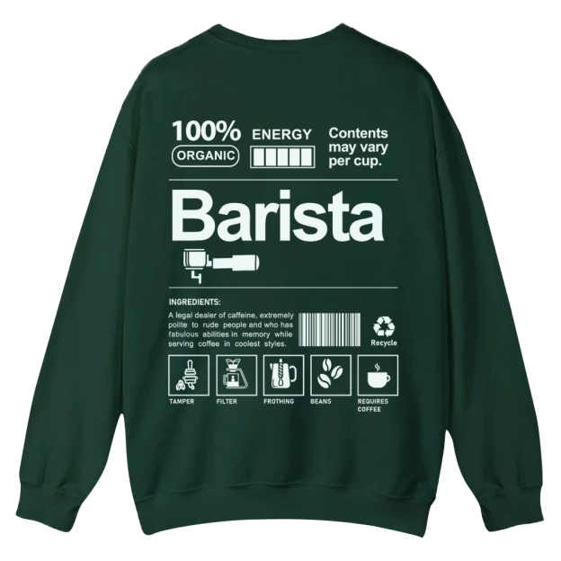 Barista Addcustom Casual Crewneck Sweatshirt