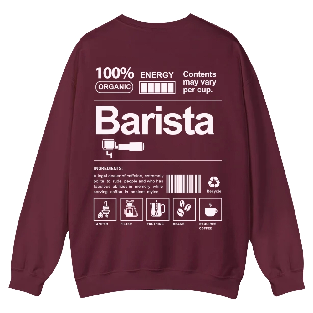 Barista Addcustom Casual Crewneck Sweatshirt
