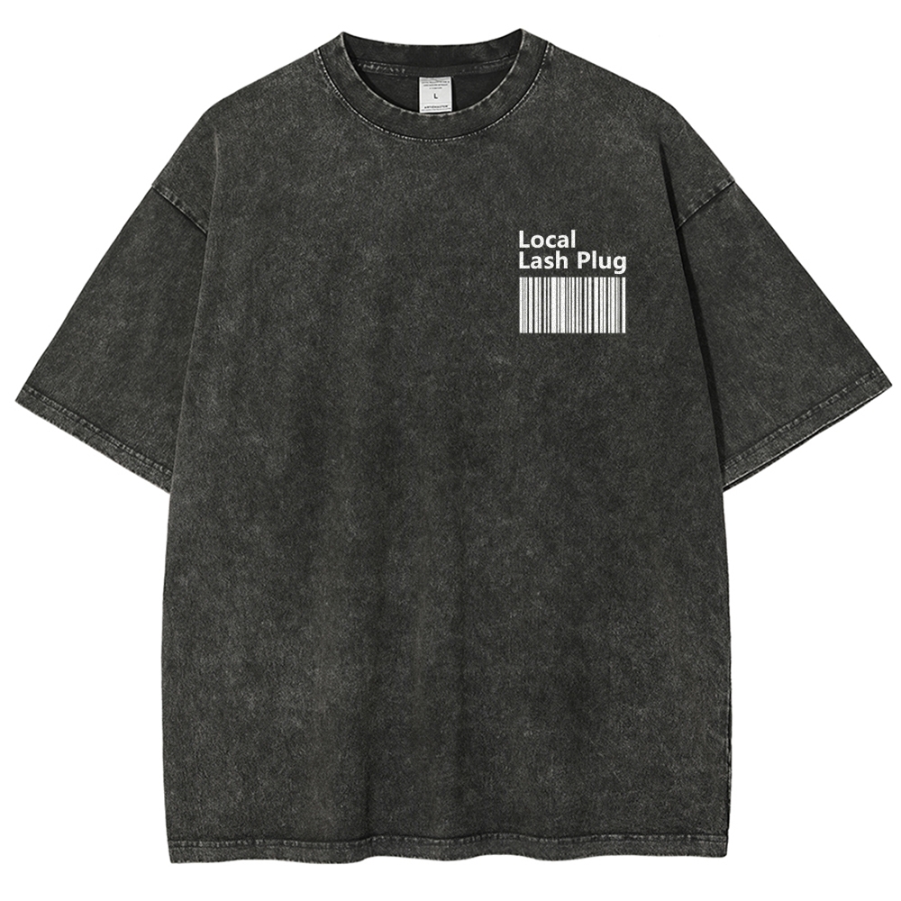 Local Lash Plug Vintage Snowflake Washed T-Shirt Customscool