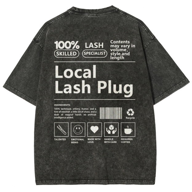 Local Lash Plug Vintage Snowflake Washed T-Shirt Customscool