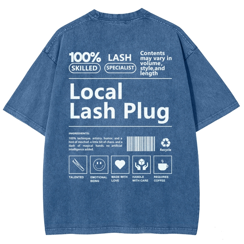 Local Lash Plug Vintage Snowflake Washed T-Shirt Customscool