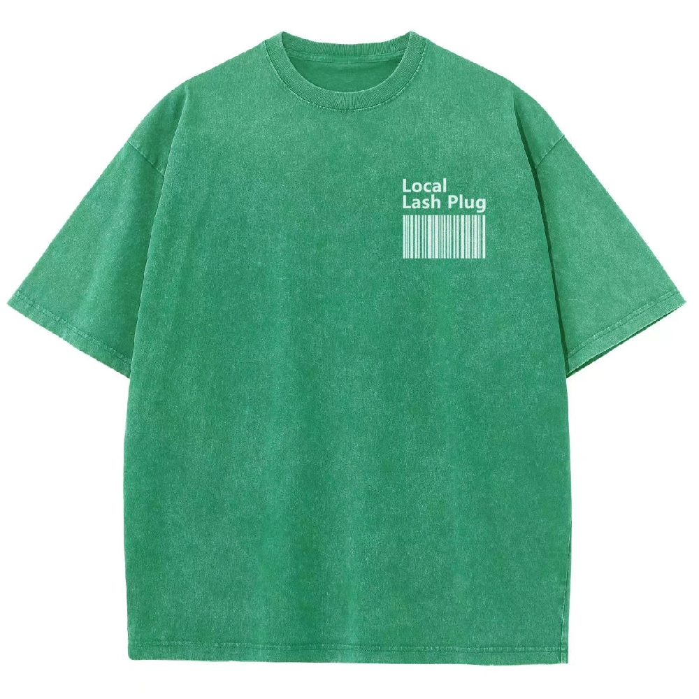 Local Lash Plug Vintage Snowflake Washed T-Shirt Customscool
