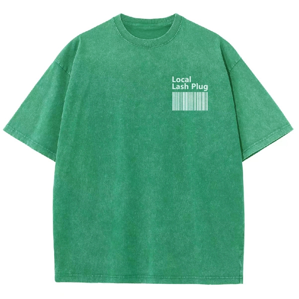 Local Lash Plug Vintage Snowflake Washed T-Shirt Customscool