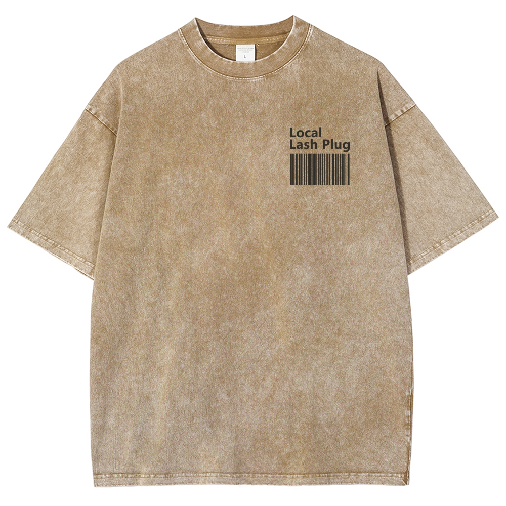 Local Lash Plug Vintage Snowflake Washed T-Shirt Customscool