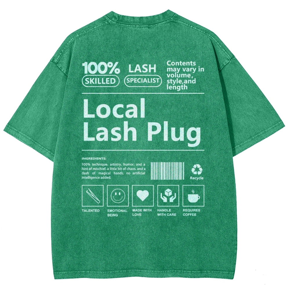 Local Lash Plug Vintage Snowflake Washed T-Shirt Customscool