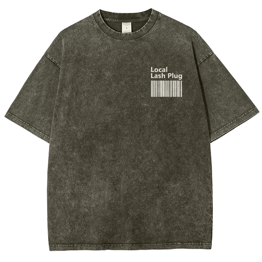 Local Lash Plug Vintage Snowflake Washed T-Shirt Customscool