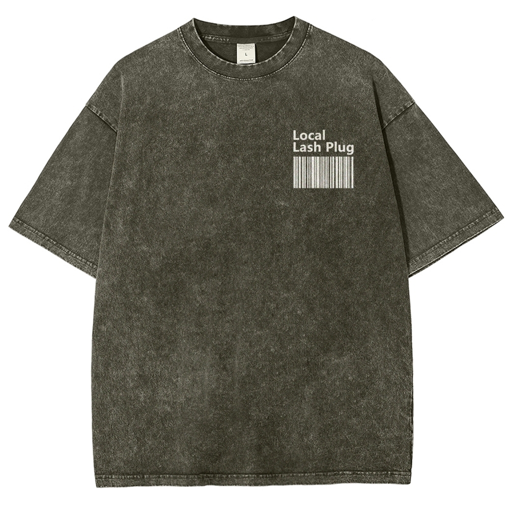 Local Lash Plug Vintage Snowflake Washed T-Shirt Customscool