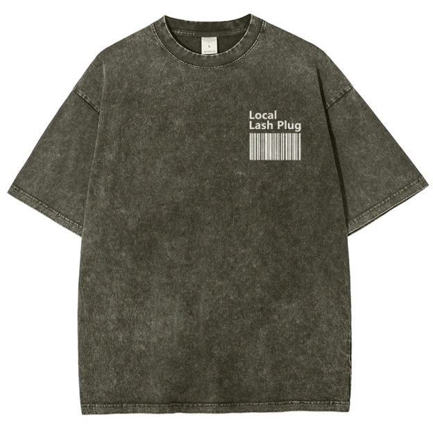 Local Lash Plug Vintage Snowflake Washed T-Shirt Customscool