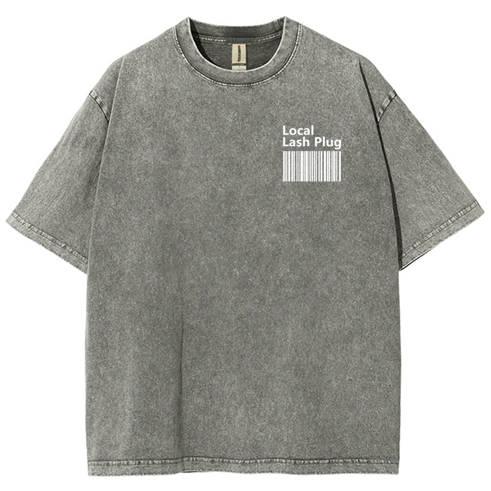 Local Lash Plug Vintage Snowflake Washed T-Shirt Customscool