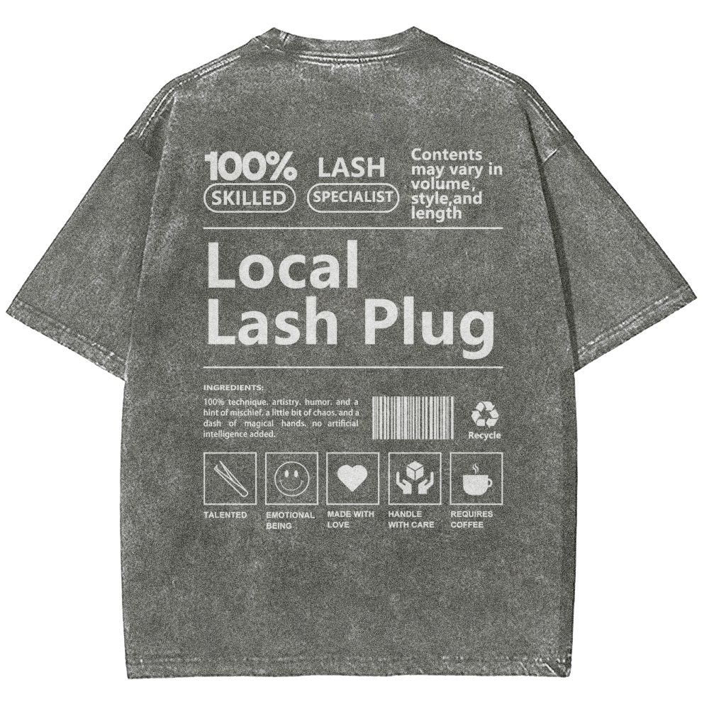Local Lash Plug Vintage Snowflake Washed T-Shirt Customscool