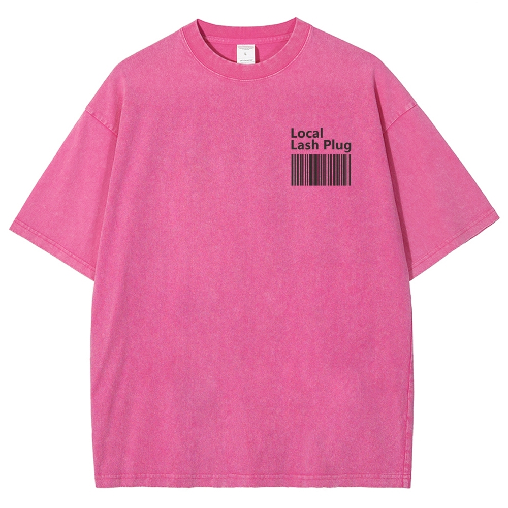 Local Lash Plug Vintage Snowflake Washed T-Shirt Customscool