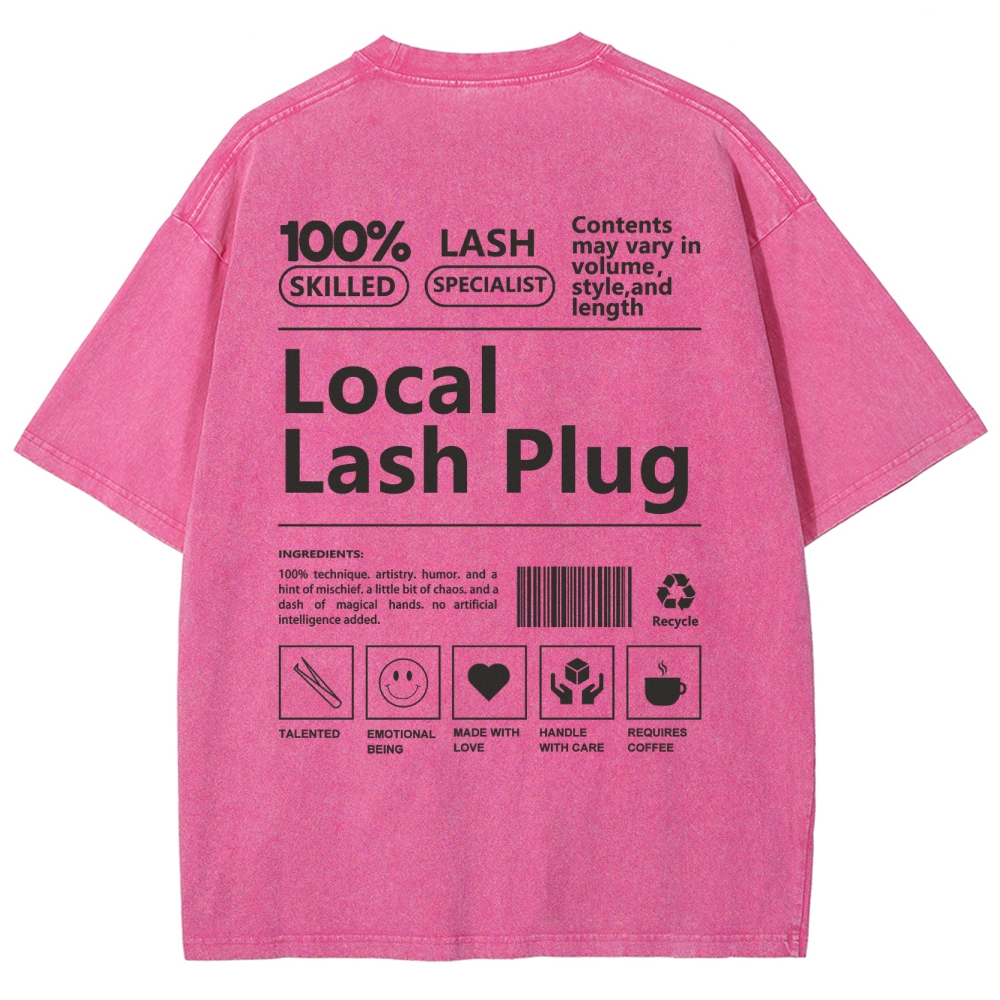 Local Lash Plug Vintage Snowflake Washed T-Shirt Customscool