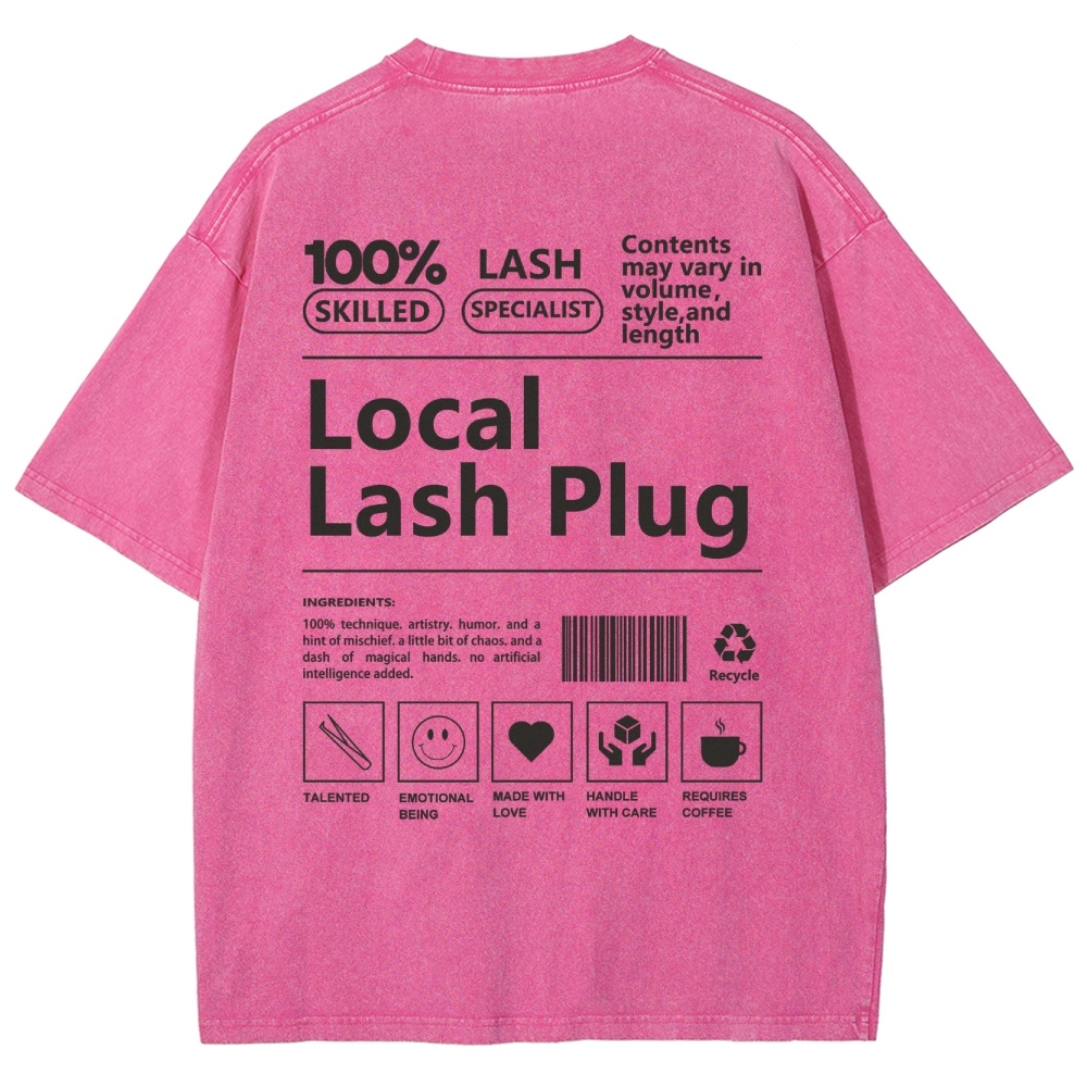 Local Lash Plug Vintage Snowflake Washed T-Shirt Customscool
