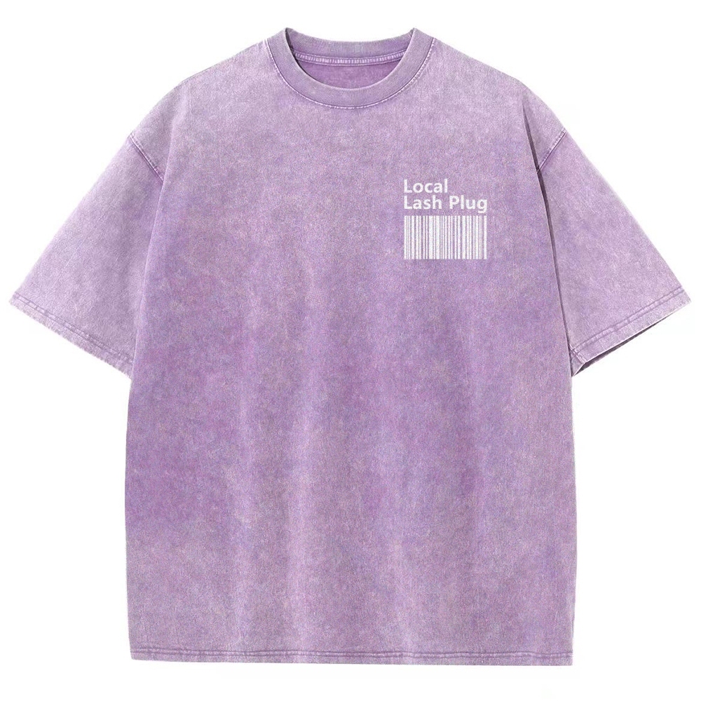 Local Lash Plug Vintage Snowflake Washed T-Shirt Customscool