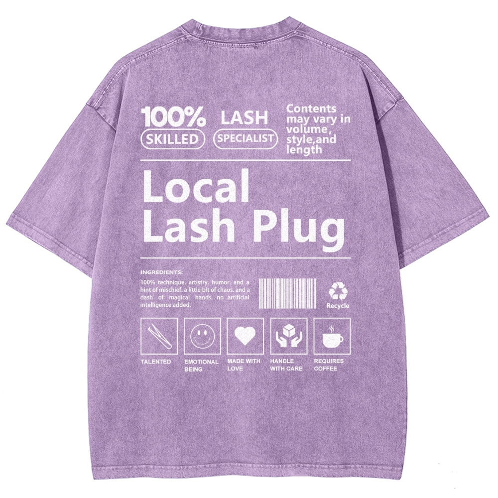 Local Lash Plug Vintage Snowflake Washed T-Shirt Customscool