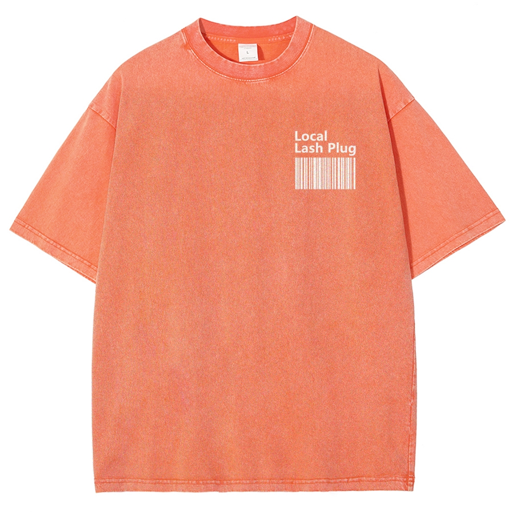 Local Lash Plug Vintage Snowflake Washed T-Shirt Customscool