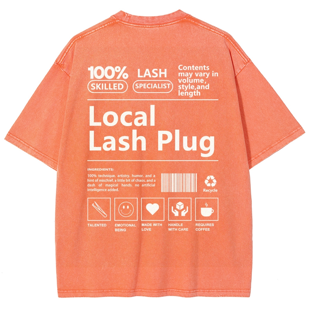 Local Lash Plug Vintage Snowflake Washed T-Shirt Customscool