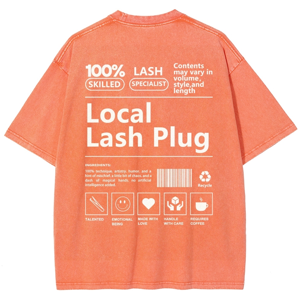 Local Lash Plug Vintage Snowflake Washed T-Shirt Customscool
