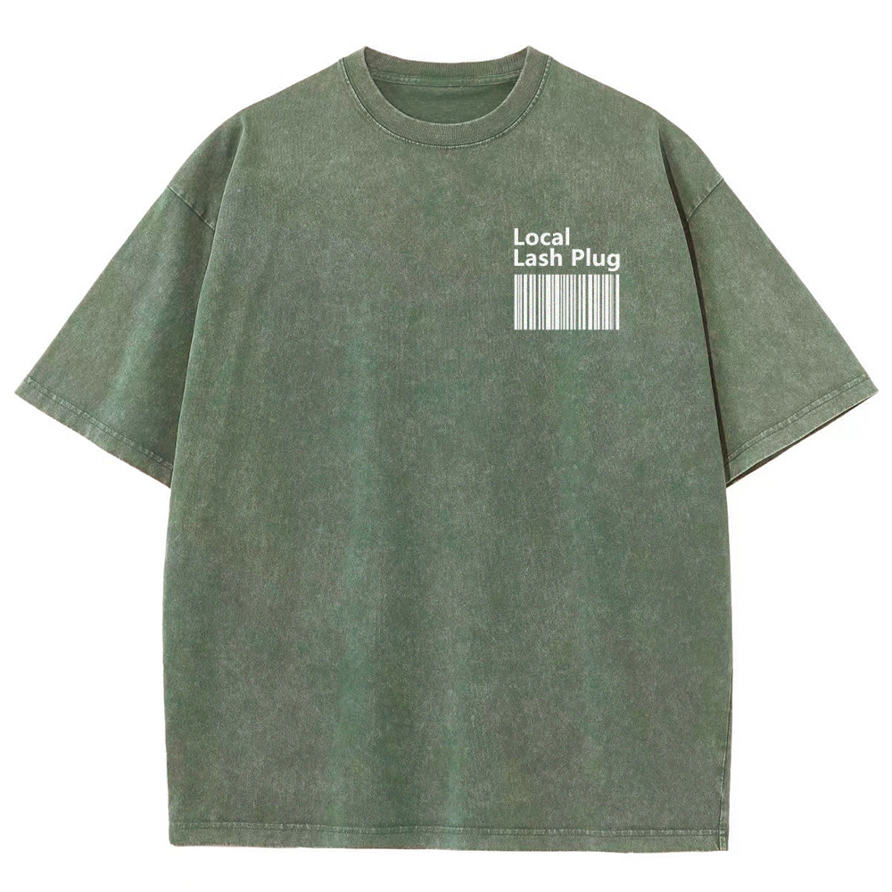 Local Lash Plug Vintage Snowflake Washed T-Shirt Customscool