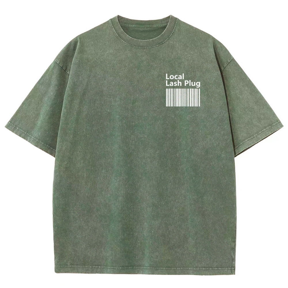 Local Lash Plug Vintage Snowflake Washed T-Shirt Customscool